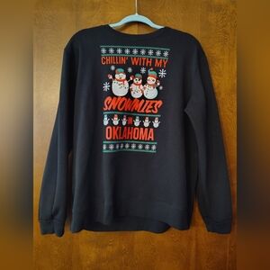 Black Snowman Graphic Sweater